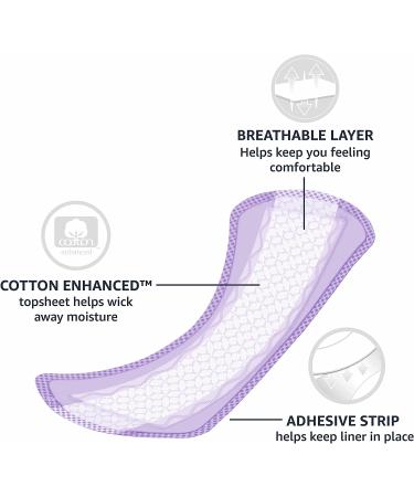 Amazon Basics Daily Pantiliner Long Length 120 Count - 3 Packs of 40 (Formerly Solimo) - Buy Online on GoSupps.com