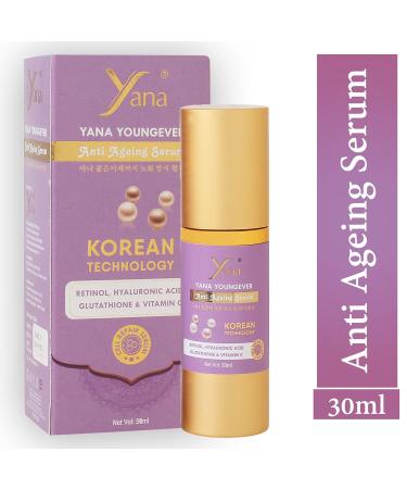 Yana Youngever Anti Aging Face Serum - Vitamin C Retinol Hyaluronic Acid Niacinamide | Resurfacing Pore Refining & Hydrating Skincare | 1.01 Fl Oz - Buy Online on GoSupps.com