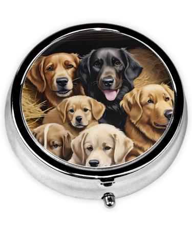 Farm Animals Mini Round Pill Box - 3 Compartment Travel Organizer for Home & Office - Portable Medicine Case - Buy Online on GoSupps.com