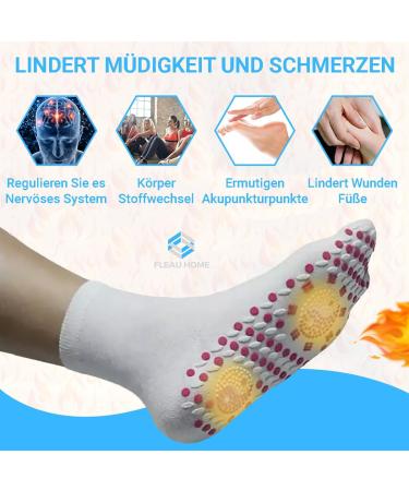 Fleau Heated Socks - Self Heating Non-Slip Massage Ski Socks - One Size White - Perfect Winter Gift - Buy Online on GoSupps.com