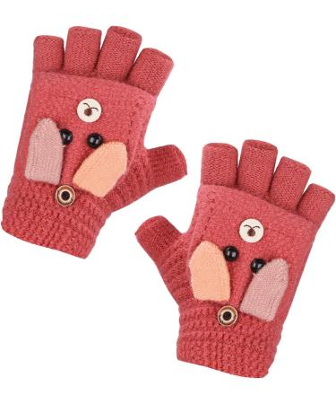 Kids Puppy Flip Top Half Finger Gloves for 3-8 Yrs - Puppy/Red - Buy Online on GoSupps.com