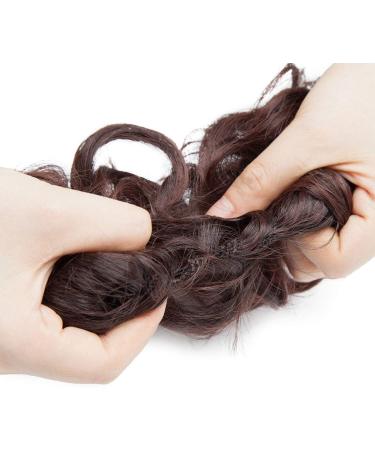 Scrunchie Bun Updo Hairpiece | Wavy Curly Messy Hair Bun Extension | Natural Black to Dark Auburn - Buy Online on GoSupps.com