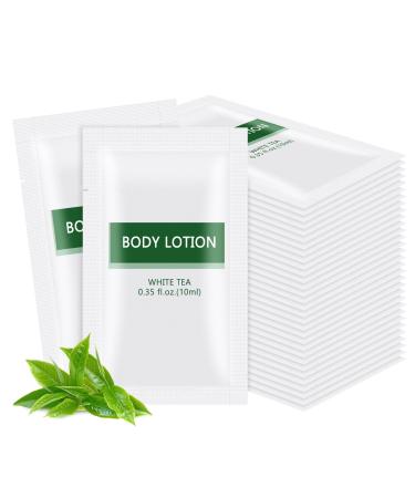 30 pack Travel Size Body Lotion Bulk Individually Wrapped - Refreshing Mini Lotion Single Use Supplies for Homeless Care Hotel Guests White Tea Scent 0.35 fl oz/10ml 0.35 Fl Oz (Pack of 30)