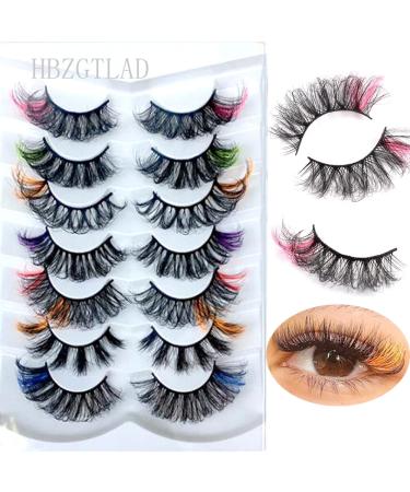 AMSDCN Luxury 3D Colored False Eyelashes Wholesale - 7/4 Pairs Dramatic and Colorful Mink Lashes (E02) - Buy Online on GoSupps.com