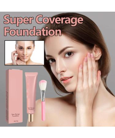 Super Cover Foundation with Buffing Brush Long Lasting Lightweight Foundation Concealer Hydrating Liquid Foundation Correcting Face Foundation - Buy Online on GoSupps.com