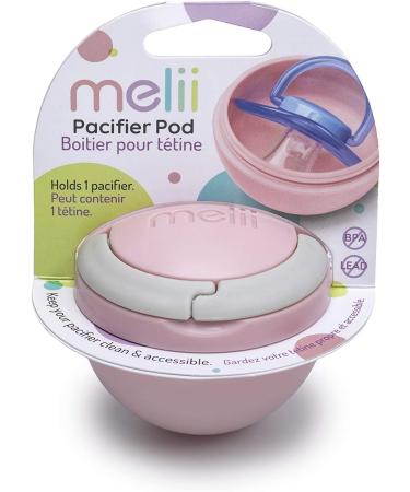 Melii Grey & Pink Pacifier Pod with Carabiner Clip - Pacifier Storage Container - Buy Online on GoSupps.com