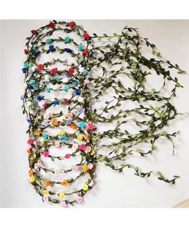 2 Pieces Flower Crown Floral Wreath Headbands Boho Floral Crown Headbands Floral Garland Headbands Flower Green Leaves Headpieces for Wedding Party Beach Vacation Holiday Photo Props - Buy Online on GoSupps.com
