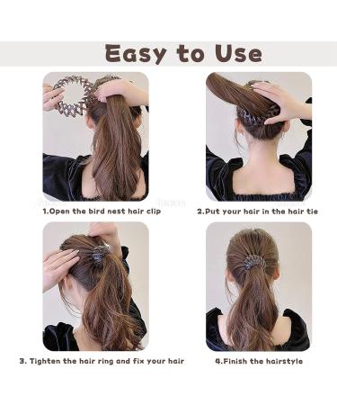 Set of 7 Bird Nest Magic Hair Bun Clips - Hairpin Curling Clips for Women and Girls, Thin Hair Styling Accessories| AUEAR - Buy Online on GoSupps.com