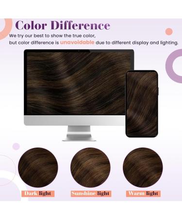 Buy Laavoo 24 Balayage Clip-In Hair Extensions - Darkest Brown to Light Brown Ombre | 120g Remy Human Hair | 7 Pieces - Smooth & Long | Perfect for All Hair Types - Buy Online on GoSupps.com