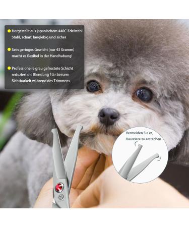 Purple Dragon Small Dog Cup Fur Scissors - Professional Safety Round Head & Silent Design for Grooming - Buy Online on GoSupps.com