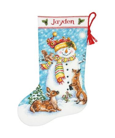 Dimensions Needlecrafts Counted Cross Stitch 'Winter Friends' Personalized Christmas Stocking Kit, 16"