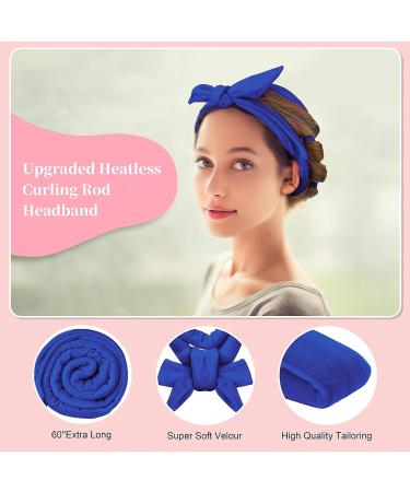 Heatless Curlers Set - 60 Extra-Long Hair Bands for Overnight Curls | Locken Winders for Medium to Long Hair (Dark Blue) - Buy Online on GoSupps.com