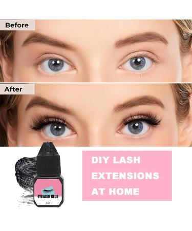 Lash Extension Glue 5ml Eyelash Glue for Lash Extensions 1-2s Fast Drying Retention 6-7 Weeks Eyelash Black Eyelash Bond Long Lasting & Waterproof Eyelash Glue Individual Lashes Glue - Buy Online on GoSupps.com
