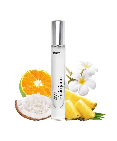 By Rosie Jane Eau De Parfum Travel Spray (Missy) - Clean Perfume for Women - Notes of Coconut Green Mandarin Pineapple and Frangapani - Paraben-Free Vegan Cruelty-Free Phthalate-Free (7.5ml) Missy (Frangipani) 0.25 Fl Oz (Pack of 1)