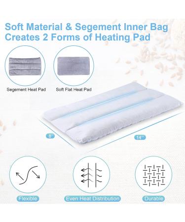 SuzziPad Microwavable Heating Pad with Washable Cover - 8x14, Grey | Pain Relief for Neck, Shoulder, Back, Knee | Moist Heat Pack for Cramps, Joint & Muscle Ache - Buy Online on GoSupps.com