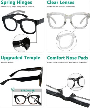 Eyekepper Oversize Reading Glasses for Women - Large Frame Grey Tortoise +2.50 Diopters - Stylish Eyewear for Comfortable Reading - Buy Online on GoSupps.com