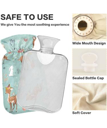 Buy Naanle Floral Deer Hot Water Bottle - 1L for Hot & Cold Therapy | Pain Relief & Warmth for Bed Hands & Feet - International Shipping Available - Buy Online on GoSupps.com