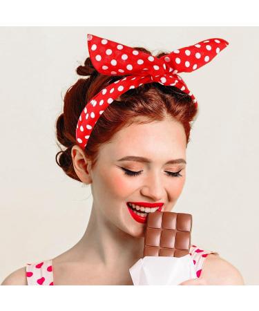 2 Pieces Headbands for Women and Girls Retro 50s Boho Bandana Vintage Print Wire Headband Stylish Hair Accessories for Parties and Daily Wear - Buy Online on GoSupps.com