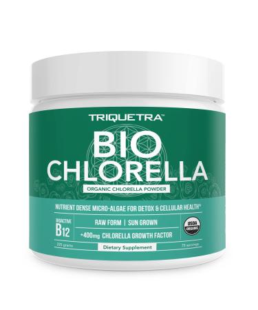Organic Chlorella Powder - 4 Organic Certifications, Raw Form & Sun Grown - Guaranteed Best Source of Chlorella, Maximum Nutrient & CGF Levels (Chlorella Growth Factor) - 75 Servings - Buy Online on GoSupps.com