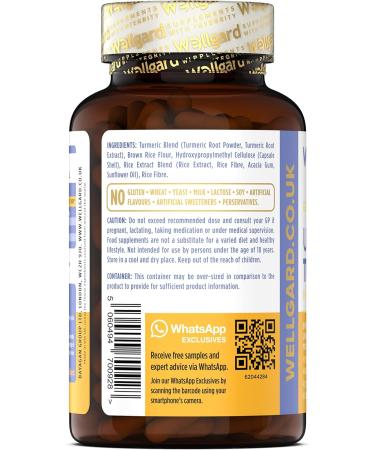 Wellgard High Strength Turmeric Capsules 95% Curcumin | Made in UK - Buy Online on GoSupps.com