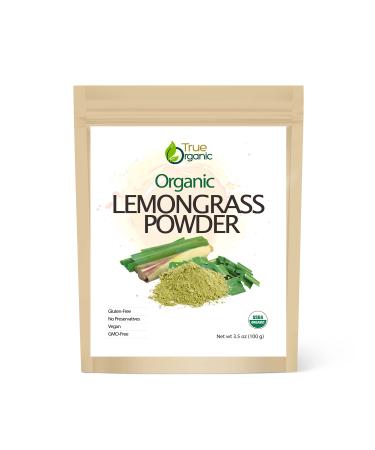 True Organic Lemon Grass Powder 3.5 oz, Certified Organic USDA Certified, Non-GMO, Pure Ceylon Premium Lemon Grass