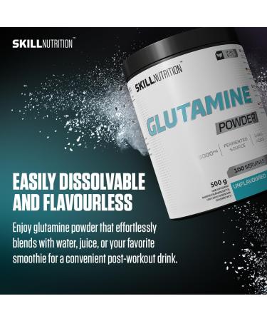  SKILL NUTRITION Glutamine Powder Unflavoured - 500g - Buy Online on GoSupps.com