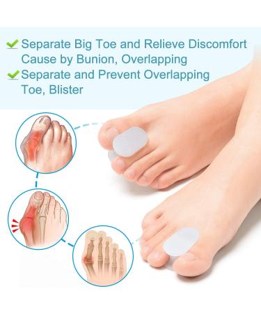 PrettSole 2 Pairs Silicone Toe Separators for Bunion Relief - 1/2 Thick Spacer Pads for Big Toe Correction & Pain Relief - Buy Online on GoSupps.com