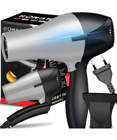 Retoo hair dryer trip compact quickly drying hairdryer hairdryer foldable and quiet small hair dryer with a global voltage adjustment centering nozzle for hair salon and family
