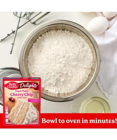 Betty Crocker Delights Super Moist Cake Mix Cherry Chip 13.25oz | Delicious and Spongy | Quick and Easy | 2 x 375g - Buy Online on GoSupps.com