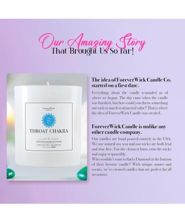 Foreverwick Throat Chakra Candle | Aromatherapy Soy Wax Candle with Rock Quartz Crystals | Bergamot Scented | 14 oz Organic & Zinc Free Wick - Buy Online on GoSupps.com
