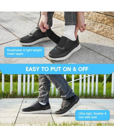 CBMTCR Men's Wide Width Diabetic Shoes with Adjustable Closure - Lightweight & Comfortable - Size 12 Wide, Black - Buy Online on GoSupps.com