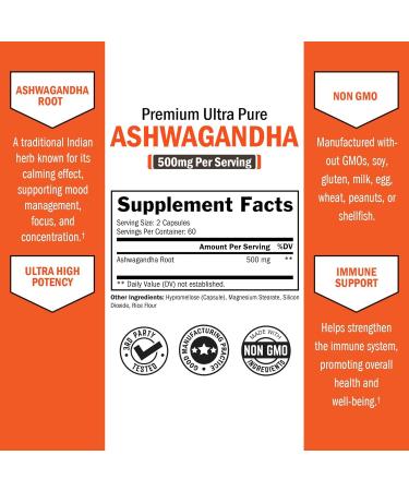 Extra Strength Ashwagandha Capsules (2 Month Supply) Plus Turmeric Curcumin with Black Pepper Extract 1500mg Complex (1 Month Supply) - Buy Online on GoSupps.com