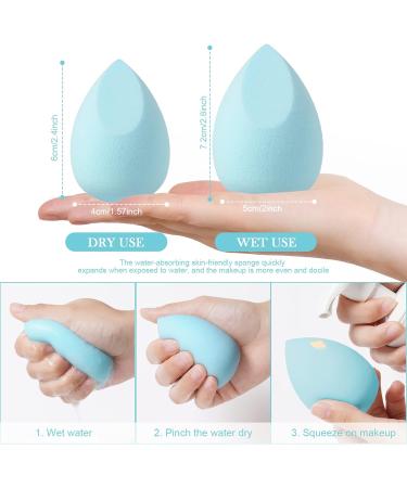 AUAUY 8 Pcs Makeup Sponge Blender Set Beauty Sponge Makeup Sponges for Foundation Multi-color Makeup Sponge Set With 1 holder 1 Storage Tank for Liquid Cream and Powder (Drop Cut Style) 8pcs Drop Cut Style - Buy Online on GoSupps.com