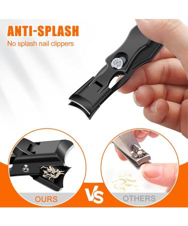 Heavy Duty Nail Clippers for Thick Nails - Sharp Toe & Fingernail Clippers with Catcher | Safe Sturdy & Ideal for Seniors - Black - Buy Online on GoSupps.com