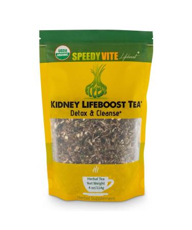 SpeedyVite Kidney Bladder LifeBoost Tea Herbal Supplement - USDA Organic Cleanses & supports urinary tract health - Marshmallow root Dandelion leaf Goldenrod Juniper Hydrangea +more Natural Detox 4 Ounce (Pack of 1)