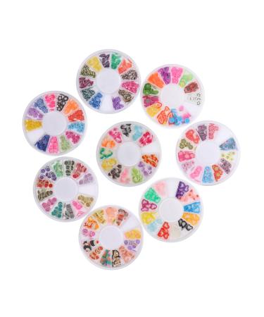 8 Boxes Soft Pottery Polymer Fruit Slices Nail Accessories Charms Round Spacer Beads Jewels for Nails Nail Decorations Nail Art Accessories Diy Polymer Clay Scrapbook 3d Food Play