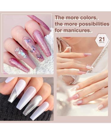 SAVILAND 33PCS Gel Nail Polish Kit - 30 Colors Soak-off Glitter Nail Art Set with Base, Glossy & Matte Top Gel - French Manicure Starter Kit for Home DIY Nail Salon & Gifts - Buy Online on GoSupps.com