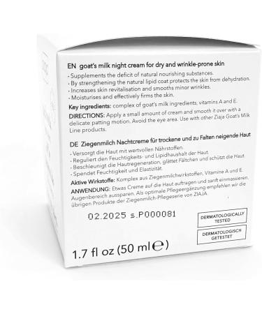 Ziaja Goat s Milk Night Cream 50Ml blue - Buy Online on GoSupps.com