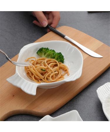 Porcelain Plate Bowls and Saucers Creative Leaf Fish Shape Fashion Cute Cake Dish Ceramic Dessert Sushi Snack Plate Kitchen Tableware White Porcelain Dinner Plate (Color : C) (Color : D) - Buy Online on GoSupps.com