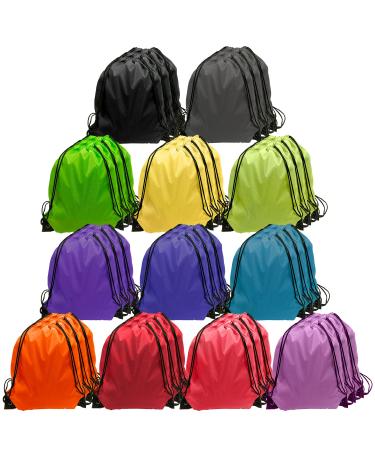 Drawstring Backpack 40 Pcs Cinch Bags Drawstring Bags Bulk Nylon Draw String  Sport Bag 10 Colors 10 Colors 40