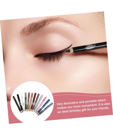 Housoutil 12pcs Pearlescent Eyeshadow Pencil Eyeshadow Stick Eye Shadow Stick Long-lasting Eye Shadow Pen Girl - Buy Online on GoSupps.com