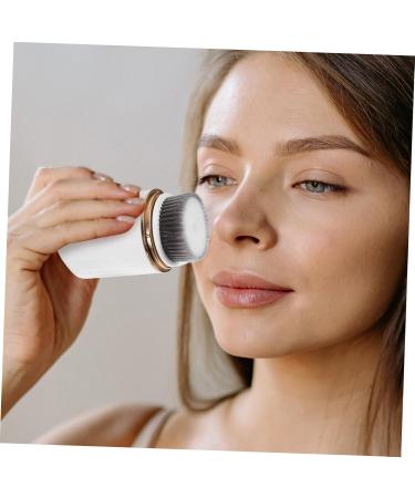 Angoily Electric Facial Brush Electric Face Scrubber Electric Face Brush Face Scrubber for Women Rubber Face Scrubber Face Brush Exfoliator Face Washer Cleaner Soft Fur Silica Gel White - Buy Online on GoSupps.com