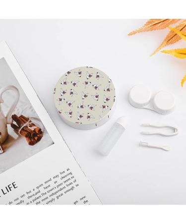 Cute Bull Terrier Dog Face Contact Lens Kit Storage Box - Round Case with Mirror - Buy Online on GoSupps.com