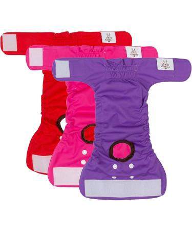 Cutebone 3-Pack Washable Dog Diapers - Waterproof Puppy Pants for Dogs in Heat - Valentine's Day Rose Collection (M 41-53cm) - Buy Online on GoSupps.com