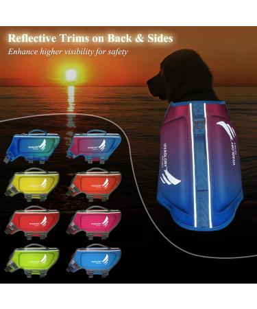 Vivaglory Light Lifeguard Dog Vest - Skin-Friendly Neoprene Swimming Vest for Small Dogs - Pink & Blue - Quick Lock & D-Ring - Size S (Chest 48-56cm) - Buy Online on GoSupps.com