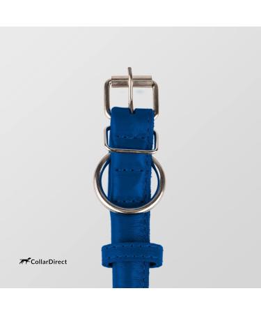 Collardirect Handmade Round Leather Dog Collar - Soft Padded Real Leather for Dogs & Cats - 15-18 cm - Available in Black Pink Red Purple Blue Marine - Buy Online on GoSupps.com