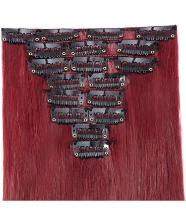 Silk-co Long Straight Clip in Hair Extensions - 26 Inch Maroon&Dark Red - 8 Pcs Full Head, Heat Resistant Synthetic - Buy Online on GoSupps.com