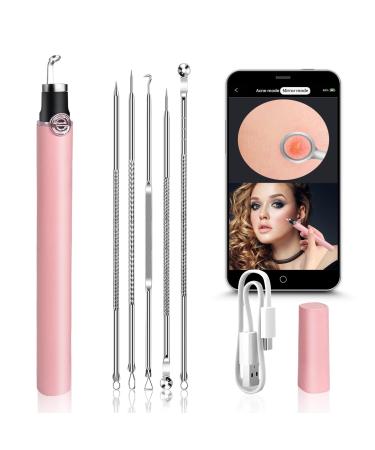 Visible Blackhead Remover: Comedone Extractor with 20x Magnification Waterproof Camera LED Light Rechargeable Non-Slip Handle Pimple Popper Tool Kit iPhone iPad & Android Compatible