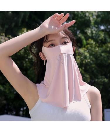 UV Protection Face Masque | Sun Masque SPF Face Cover - UV Masque Cooling Sun Face Cover Sunscreen Masque Full Face Shield Face & Neck UV Protector Pink - Buy Online on GoSupps.com