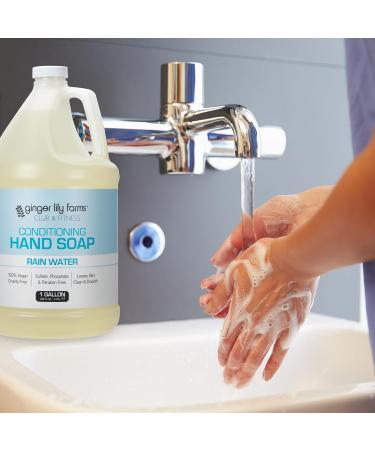Ginger Lily Farms Vegan Hand Soap Refill | 1 Gallon Rain Water Scent | Cruelty-Free Conditioning Liquid Soap for Fitness & Club Use - Buy Online on GoSupps.com
